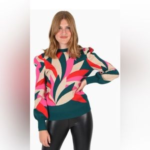 POINTSETTIA PARTY JULIA SWEATER BY EMILY MCCARTHY